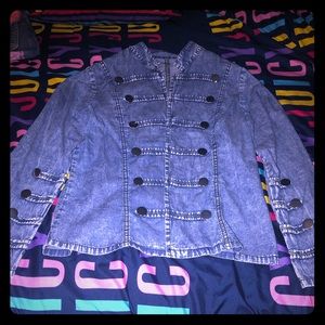 Blue jean button up jacket